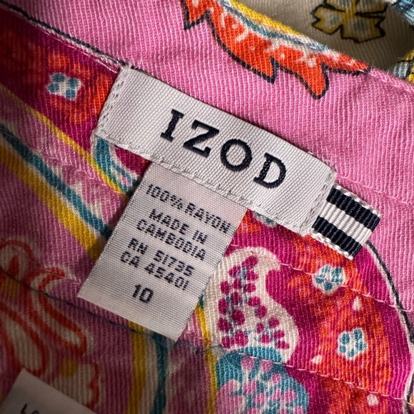 Izod Paisley Print Pleated Skirt Size 10 - Picture 5 of 8